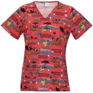 Hakuna Matata Scrub Top - Medium - Red
